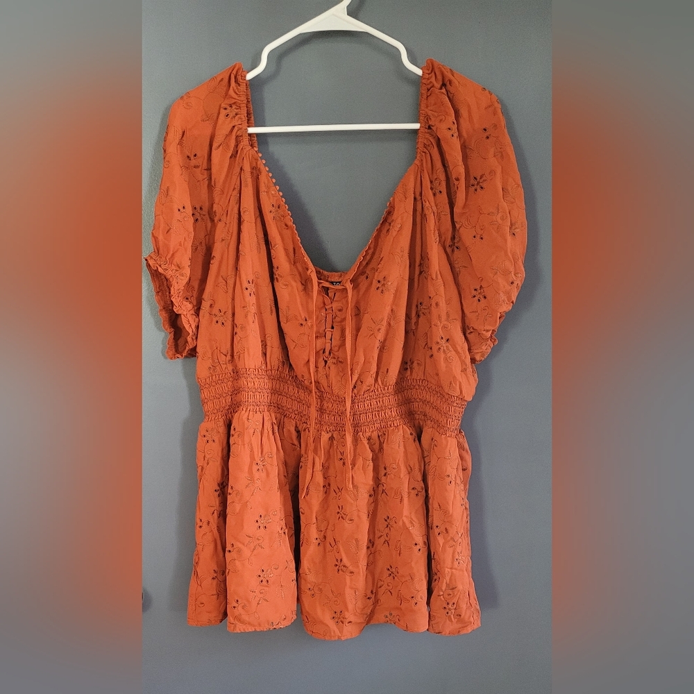Torrid Eyelet Peasant Blouse